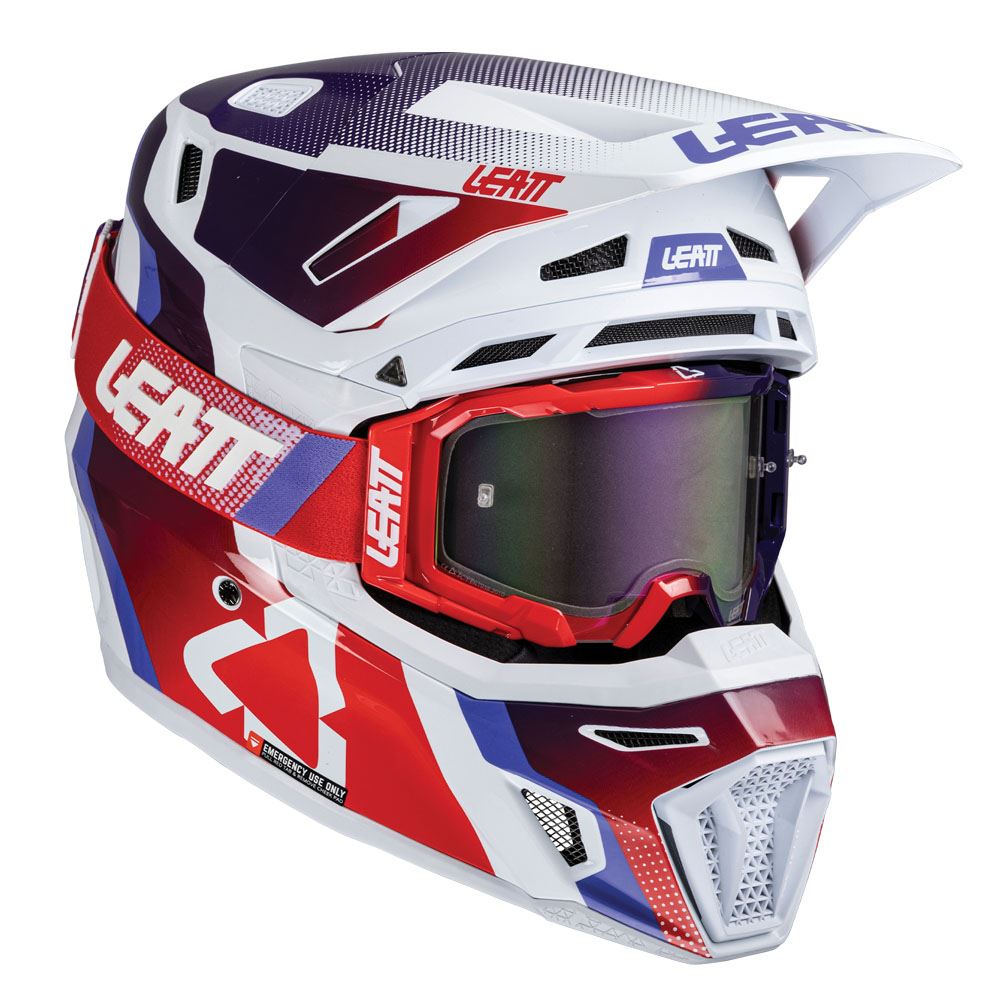 Leatt 2025 Composite Motocross Helmet V25 8.5 Sunburn With 5.5 Goggles